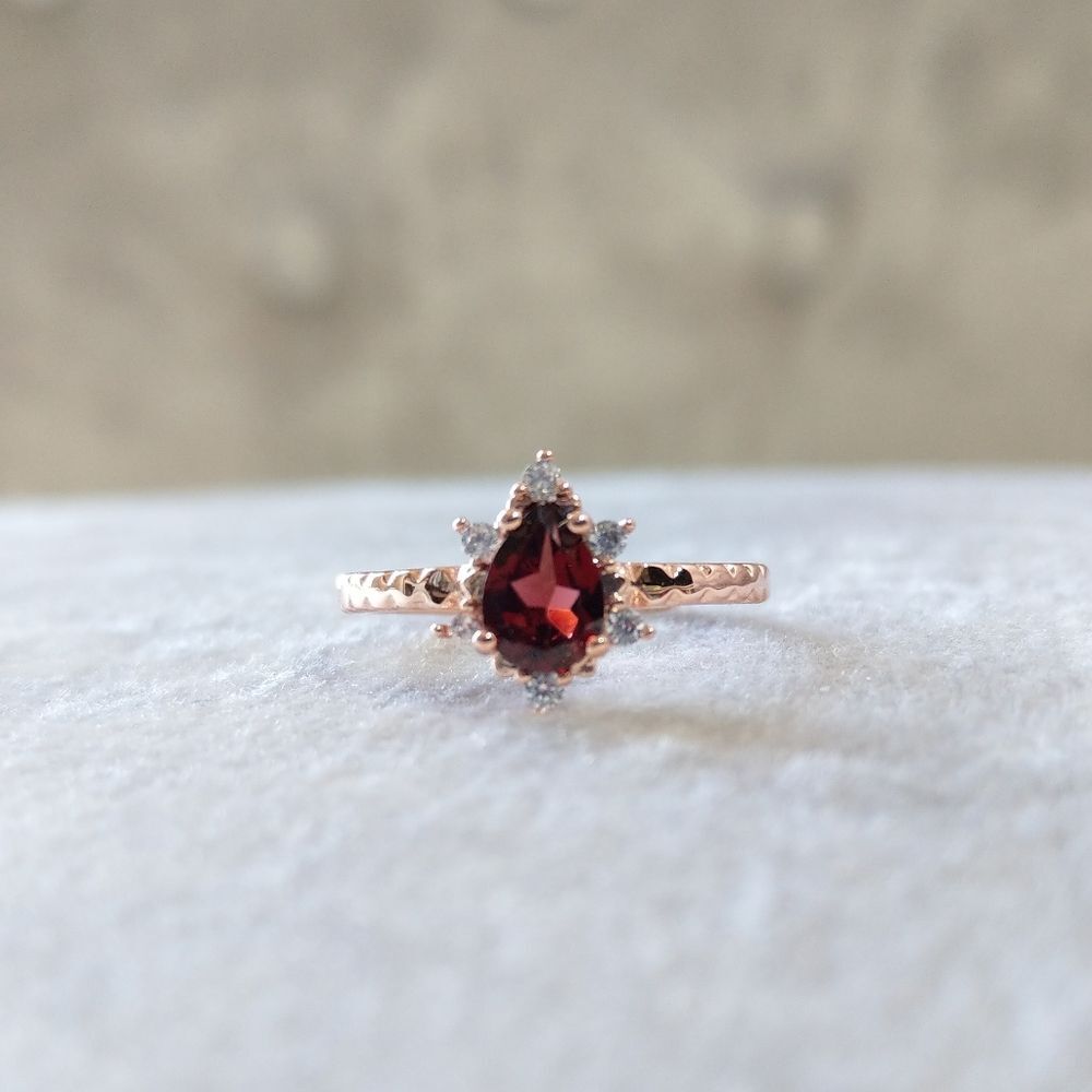 💎NEW💎 NATURAL GARNET 925 SS RING - Picture 1 of 12